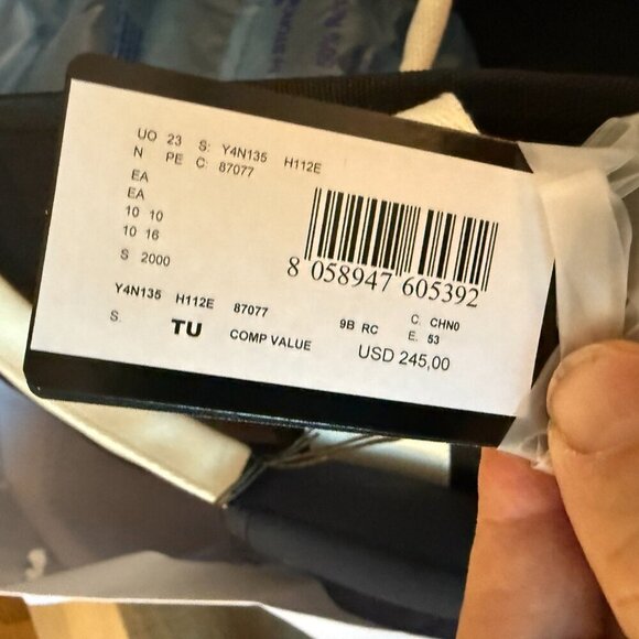 Armani Black Via Manzoni Black Fabric Tote Bag with removable pouch - Picture 13 of 13